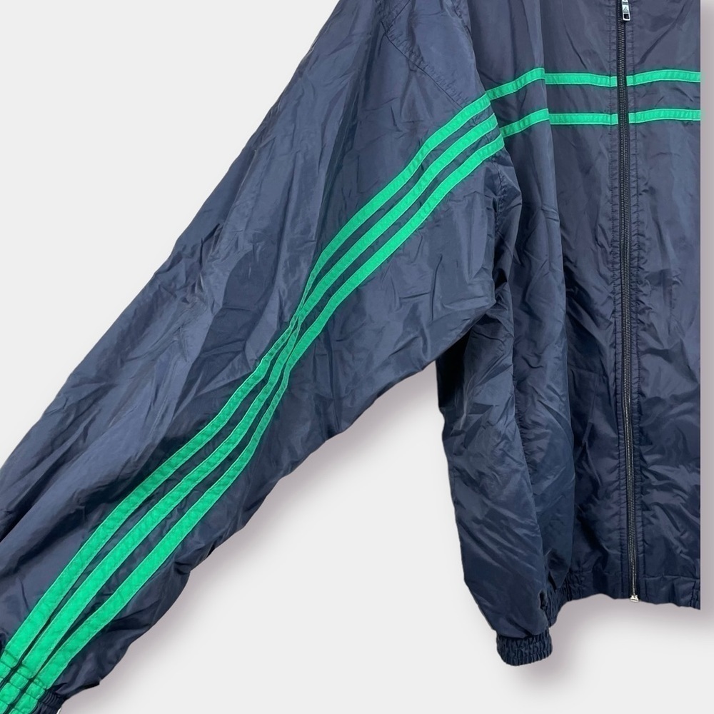 Adidas Lightweight Jacket Track Windbreaker Navy Green Size Large - Picture 4 of 4